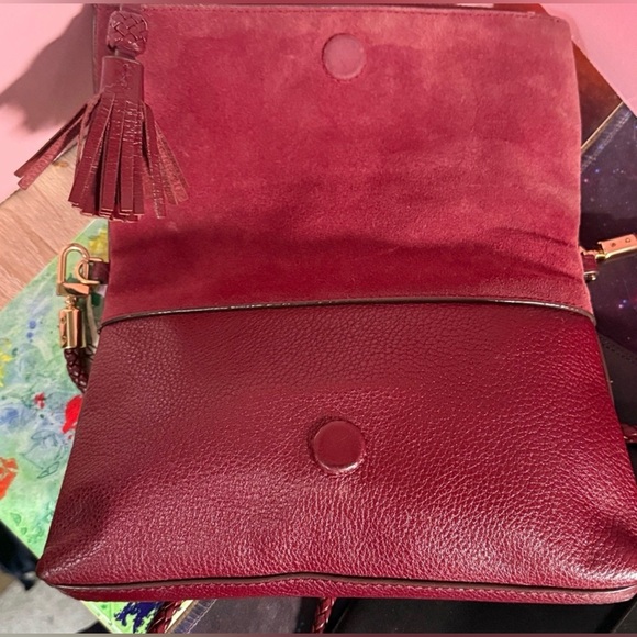 Tory Burch Burgundy/Red Suede Clutch - Picture 3 of 4